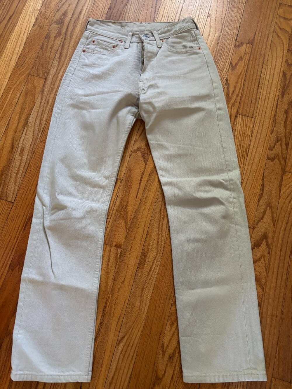 Vintage 1998 Levi's 501 Jeans | W27 L30 | Ecru Ivory Denim | Straight Leg
